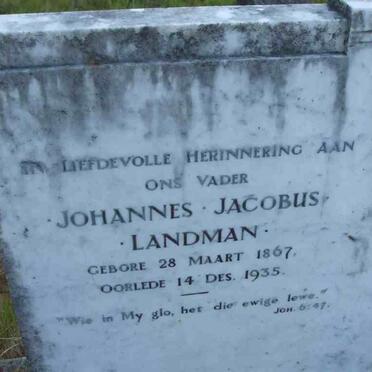 LANDMAN Johannes Jacobus 1867-1935