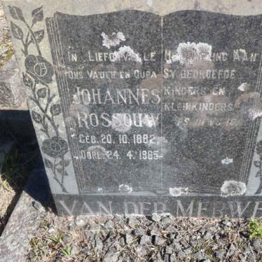 MERWE Johannes Rossouw, van der 1882-1965