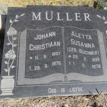 MÜLLER Johann Christiaan 1897-1975 &amp; Aletta Susanna BÜCHNER 1898-1978