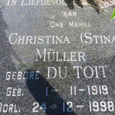MÜLLER Ignatius Theodorus 1918-1975 &amp; Christina DU TOIT 1919-1998