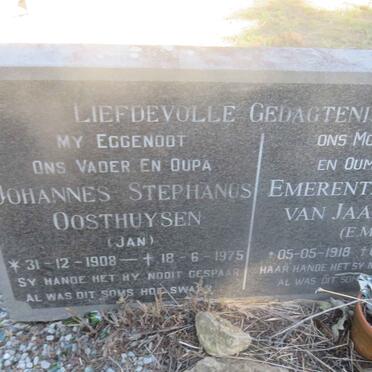 OOSTHUYSEN Johannes Stephanus 1908-1975 &amp; Emerentia Aletta VAN JAARSVELD 1918-2006