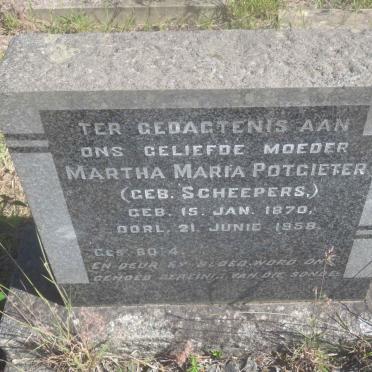POTGIETER Martha Maria nee SCHEEPERS 1870-1958