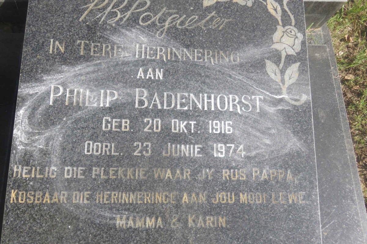POTGIETER Philip Badenhorst 1916-1974 &amp; Christina STRYDOM 1917-1984