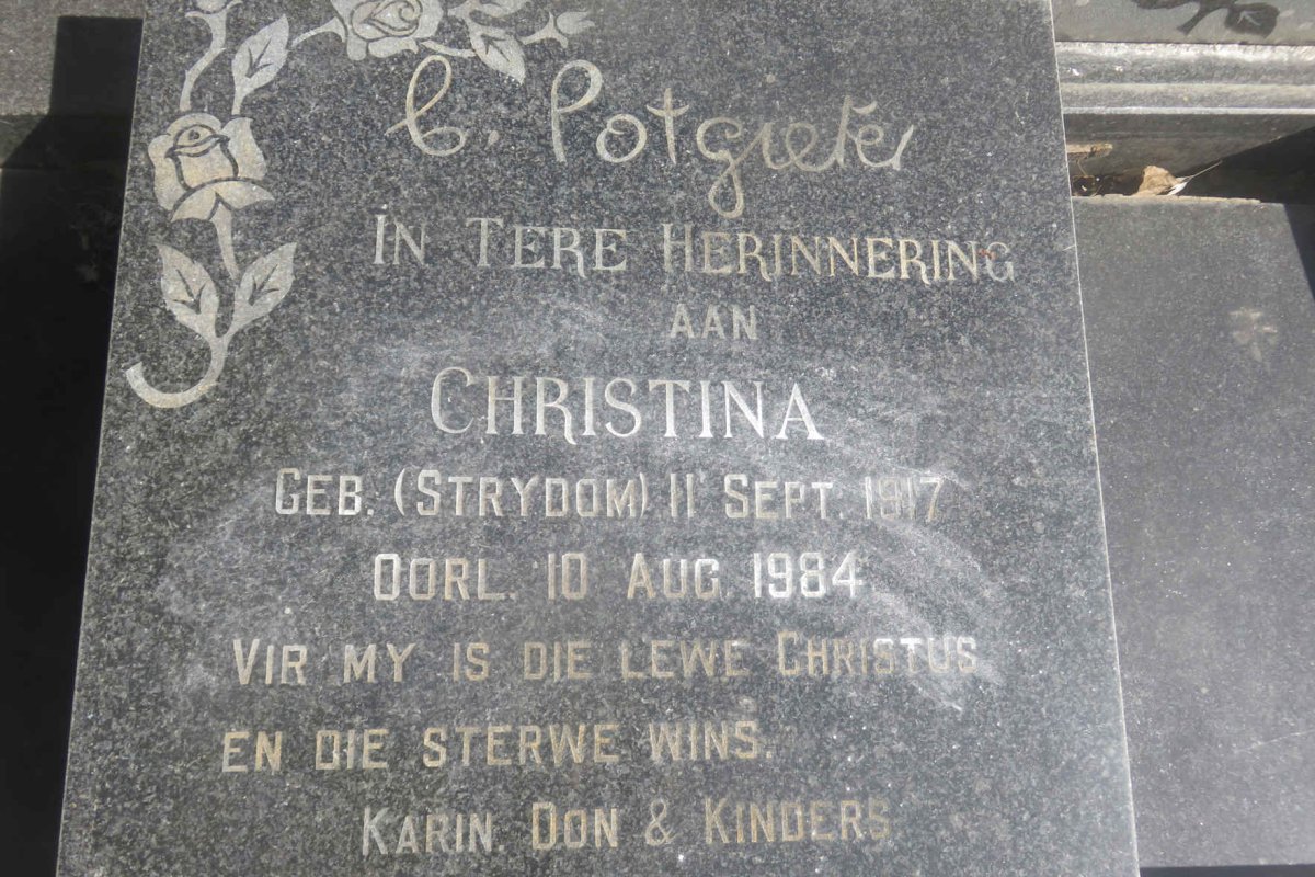POTGIETER Philip Badenhorst 1916-1974 &amp; Christina STRYDOM 1917-1984
