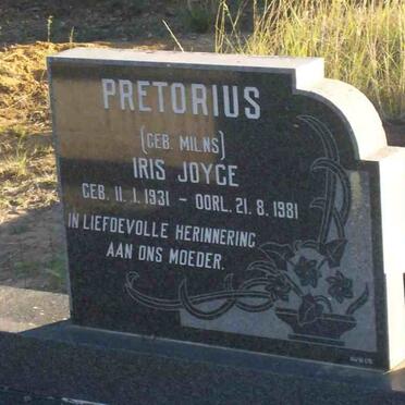 PRETORIUS Iris Joyce nee MILNS 1931-1981