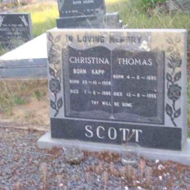 SCOTT Thomas 1880-1956 &amp; Christina KAPP 1906-1986
