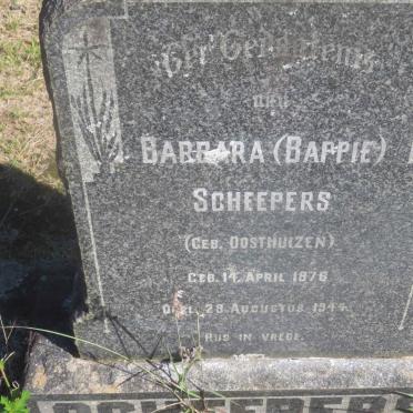SCHEEPERS Barbara nee OOSTHUIZEN 1876-1944