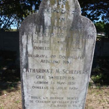 SCHEEPERS J.?. 18?3-1889 &amp; Catharina E.M. SCHEEPERS 1851-1939