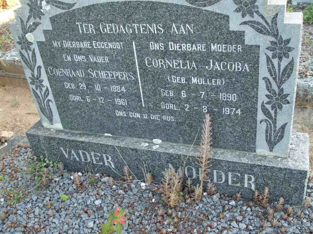 SCHEEPERS Coenraad 1884-1961 &amp; Cornelia Jacoba MULLER 1890-1974