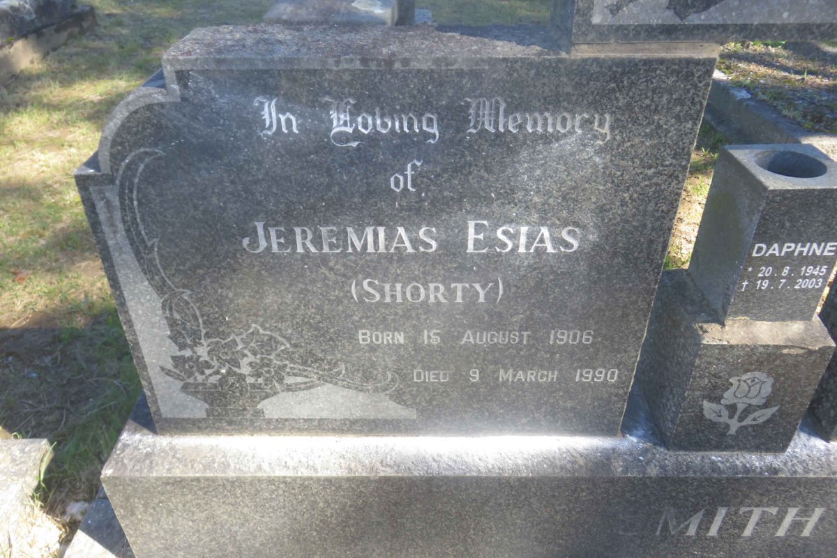 SMITH Jeremias Esias 1906-1990 &amp; Jacoba DE BEER 1915-1964 :: SMITH Daphne 1945-2003