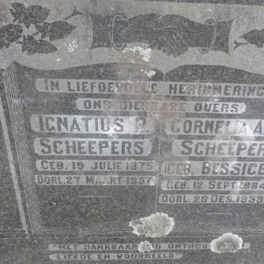 SCHEEPERS Ignatius P. 1875-1957 &amp; Cornelia A.C. BESSIGER 1884-1959