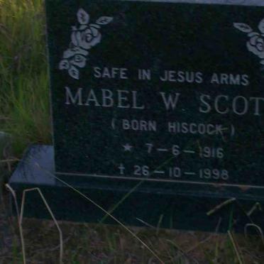 SCOTT Mabel W. nee HISCOCK 1916-1998