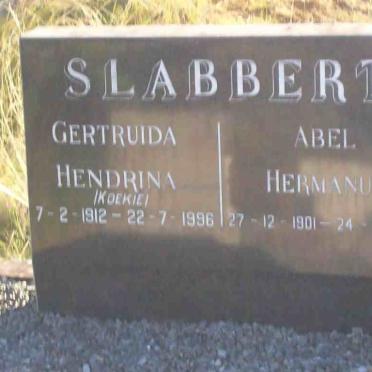 SLABBERT Abel Hermanus 1901-1973 &amp; Gertruida Hendrina 1912-1996