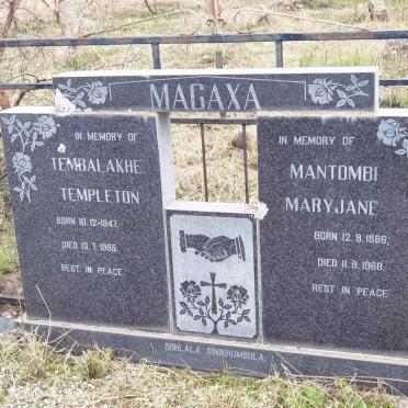 MAGAXA Mantombi Mary Jane 1886-1968 :: MAGAXA Tembalakhe Templeton 1947-1965