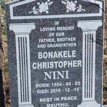 NINI Bonakele Christopher 1954-2019