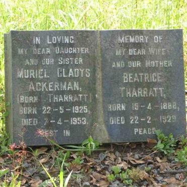 ACKERMAN Muriel Gladys nee THARRATT 1925-1953 :: THARRATT Beatrice 1888-1929