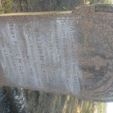 ADAMS Mary nee BARKER -1863 :: McGLASHAN William 1811-1888 :: McGLASHAN Mary Price nee ADAMS 1815-1906