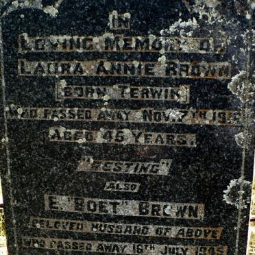 BROWN E. -1945 &amp; Laura Annie TERWIN -1916