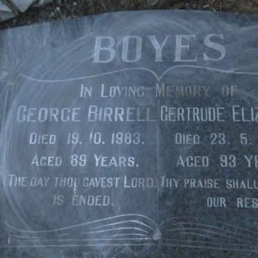 BOYES George Birrell -1983 &amp; Gertrude Elizabeth -1986