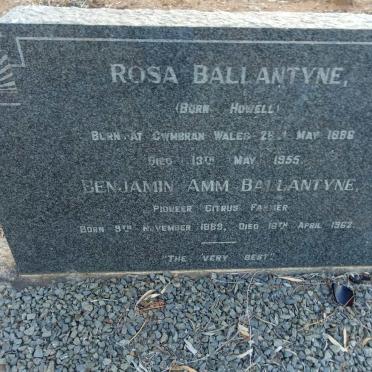 BALLANTYNE Benjamin Amm 1889-1962 &amp; Rosa HOWELL 1886-1955
