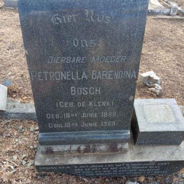 BOSCH Petronella Barendina nee DE KLERK 1888-1959