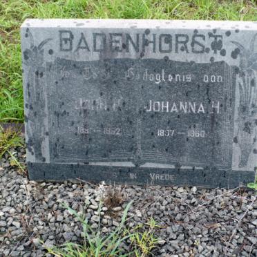 BADENHORST John H. 1891-1952 &amp; Johanna H. 1897-1960