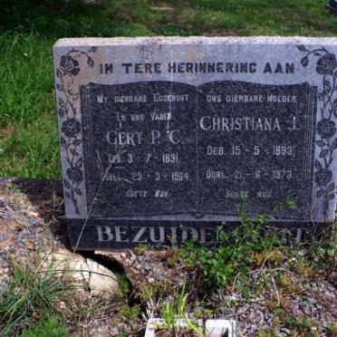 BEZUIDENHOUT Gert P.C.1891-1964 &amp; Christiana J. 1893-1973