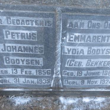 BOOYSEN Petrus Johannes 1856-1935 &amp; Emmarentia Lydia BEKKER 1866-1924