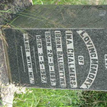 CHALMERS Ina nee BALLANTYNE 1883-1967