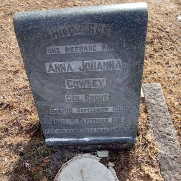 COWLEY Anna Johanna nee ROODT 1900-1951