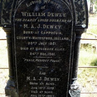 DEWEY William 1851-1901 &amp; M.A.J. 1856-1927