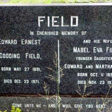 FIELD Edward Ernest Gooding 1891- 1971 &amp; Mabel Eva GLASS 1893-1971