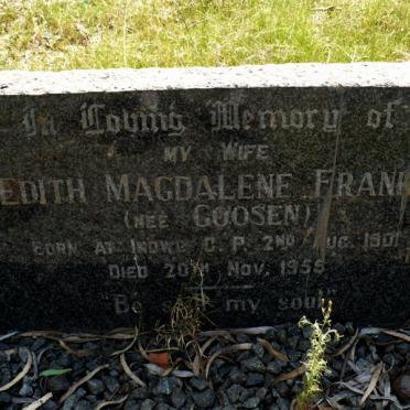 FRANKS Edith Magdalene nee GOOSEN 1901-1955