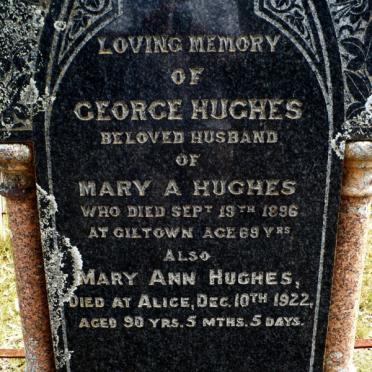 HUGHES George -1896  &amp; Mary Ann -1922