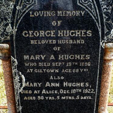 HUGHES George -1896  &amp; Mary Ann -1922