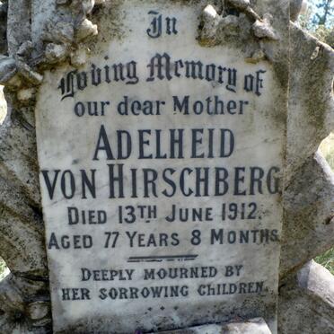 HIRSCHBERG Adelheid, von -1912