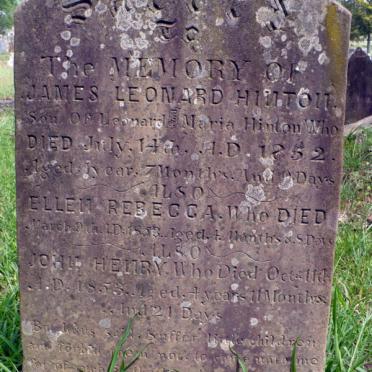 HINTON James Leonard -1852 :: HINTON Ellen Rebecca -1853 :: HINTON John Henry -1853
