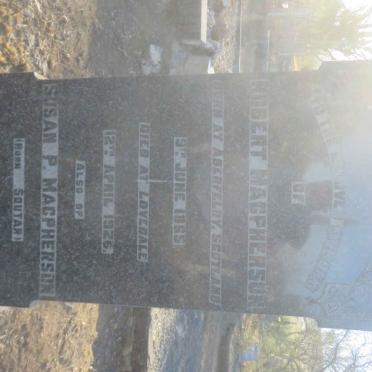MACPHERSON Robert 1865-1926 &amp; Susan P. SOUTAR 1869-1961