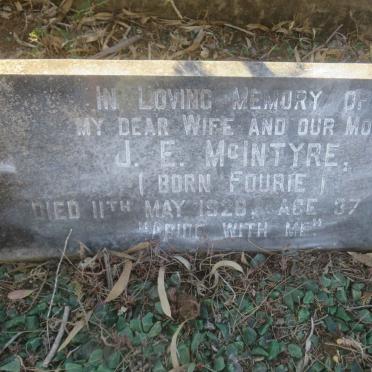 McINTYRE J.E. nee FOURIE -1928