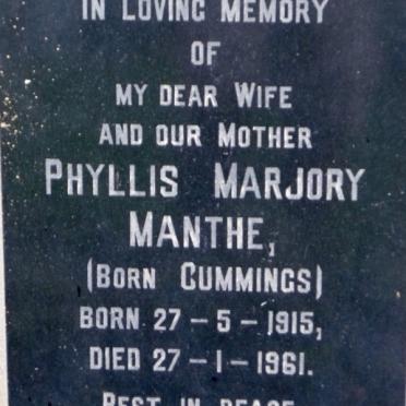 MANTHE Phyllis Marjory nee CUMMINGS 1915-1961
