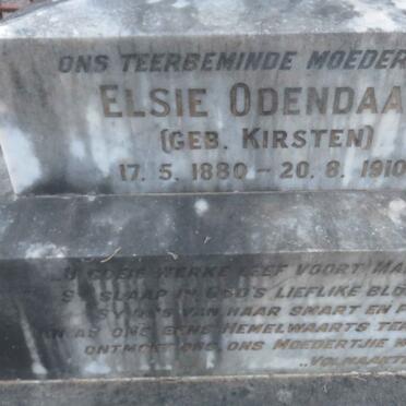 ODENDAAL Elsie nee KIRSTEN 1880-1910
