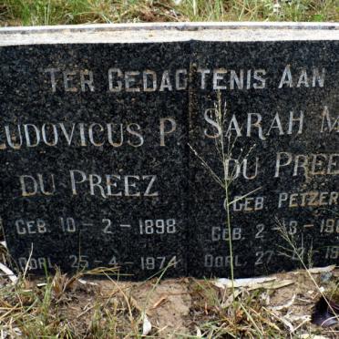 PREEZ Ludovicus P., du 1898-1974 &amp; Sarah M.M. PETZER 1900-1966
