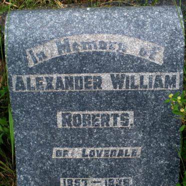 ROBERTS Alexander William 1857-1938