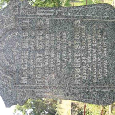 STOCKS Robert 1835-1919 &amp; Maggie MC CALL 1836-1908