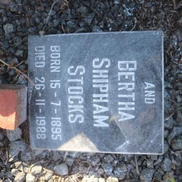 STOCKS George Lawrence 1894-1947 &amp; Bertha SHIPHAM 1895-1988