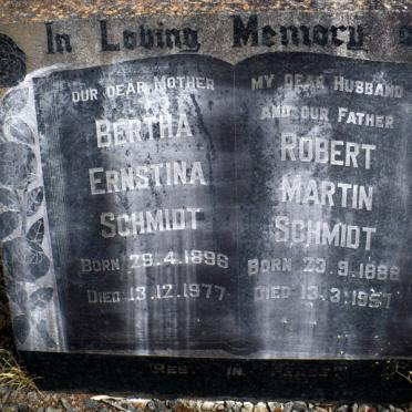 SCHMIDT Robert Martin 1888-1957 &amp; Bertha Ernestina 1896-1977