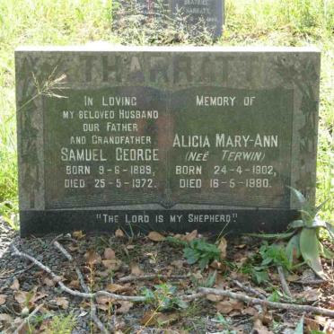 THARRATT Samuel George 1889-1972 &amp; Alicia Mary-Ann TERWIN 1902-1980