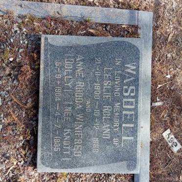 WASDELL Leslie Roland 1900-1986 &amp; Anne Rhoda Winifred KNOTT 1904-1985