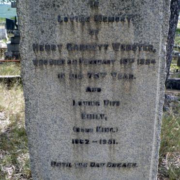 WEBSTER Henry Garnett -1934 &amp; Emily KING 1862-1951