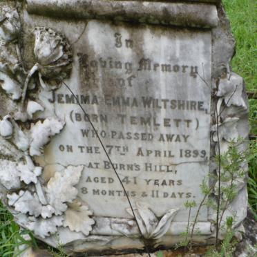 WILTSHIRE Jemima Emma nee TEMLETT -1899